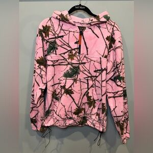Pink Camouflage Fleece Pullover Hoodie